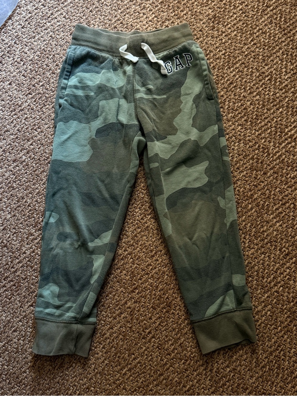 GAP Kids Camo Joggers - Olive Green small